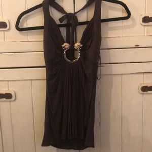 Sky top! With gold embellishment!